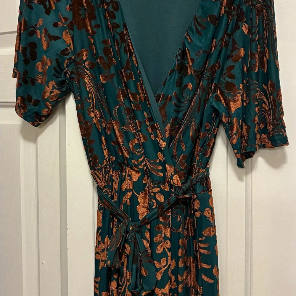 Baltic Born Teal and Copper Floral Maxi Dress - Picture 3 of 5